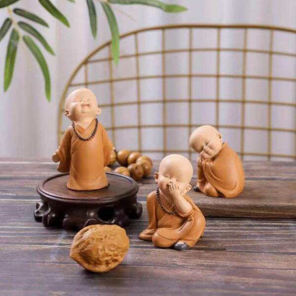 Smiling Face Shaolin Little Monk Figurine Decorative Ornaments Online