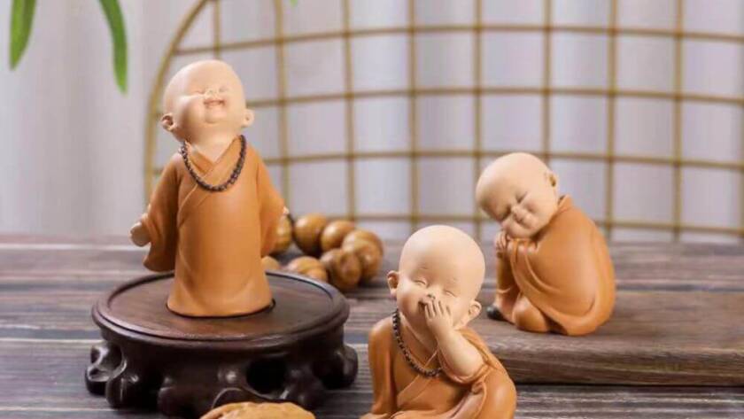 Smiling Face Shaolin Little Monk Figurine Decorative Ornaments Online