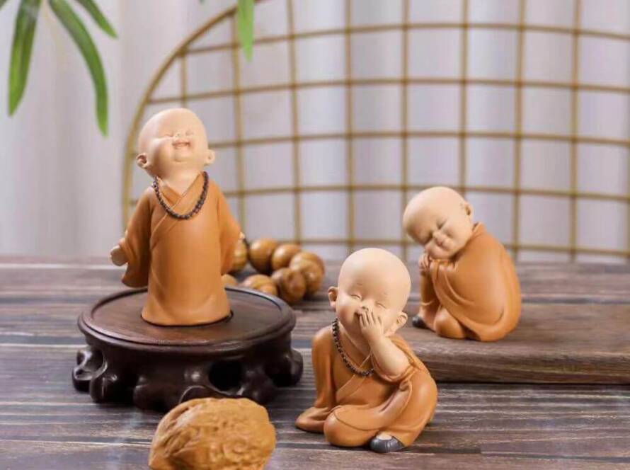Smiling Face Shaolin Little Monk Figurine Decorative Ornaments Online