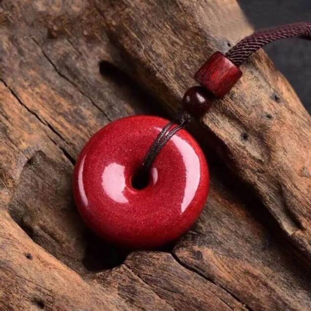 Buy High Quality Cinnabar Peace Buckle Pendant Ping An Kou With Red Cord At a Reasonable Price