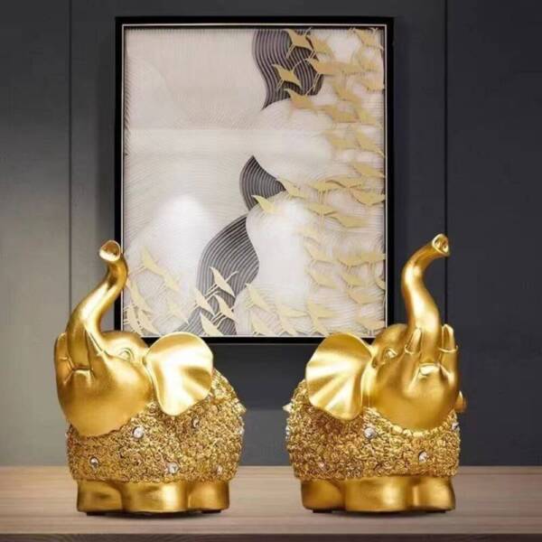 Cheap Little Golden Elephant Ornament For Home and Office For Sale