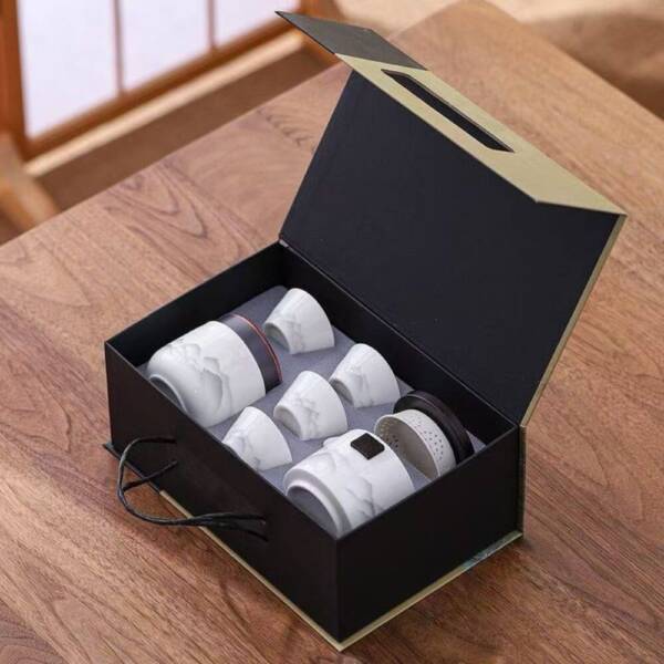 Purchase Chinese Kungfu Tea Business Ceremonial Set With Ceramics Cups and Pots For Sale