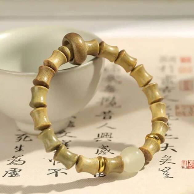 Shaolin Zen Guajacwood and Bamboo Bracelet For Rising Fengshui